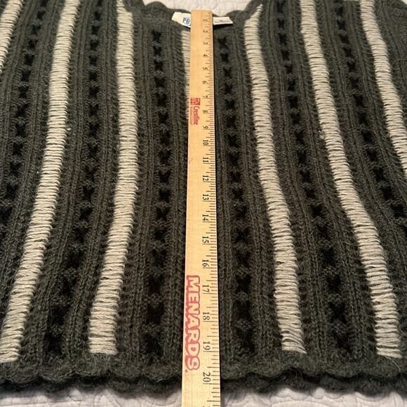 PASTA mohair blend gray black white chunky long sleeve loose knit sweater small - Picture 8 of 9